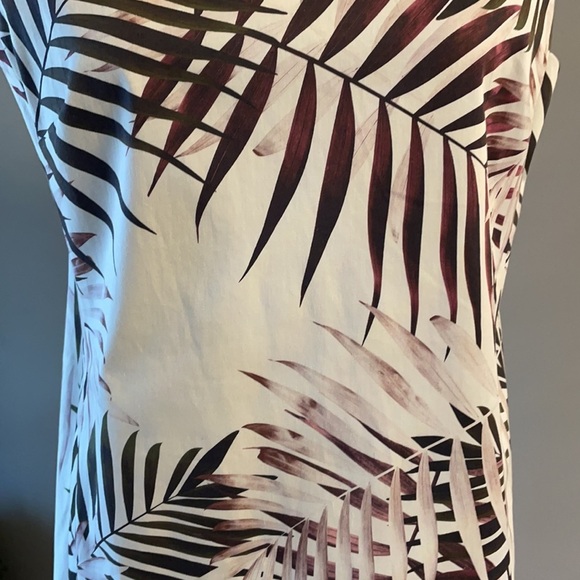 ANTONIO MELANI women’s scuba lined sheath stretch palm leaf dress. V neckline 10 - Picture 5 of 15